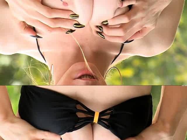 Amateur blonde nailed outdoors