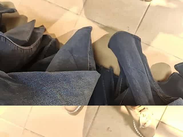 Your Italian stepmom's super bushy snatch in the garments store