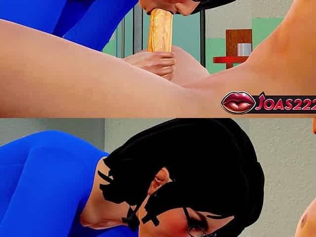 Dr. Jibril with Big Tits in 3D Animation - Enjoy a Sloppy Blowjob for Patient, Intense Frenulum Licking Fetish