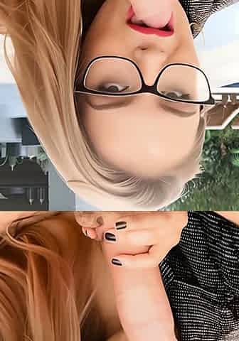 Glasses blowjob