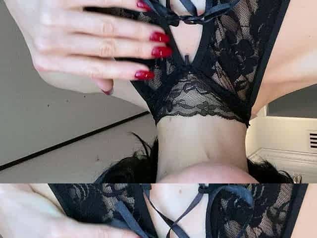 Brunette solo darling masturbating at home