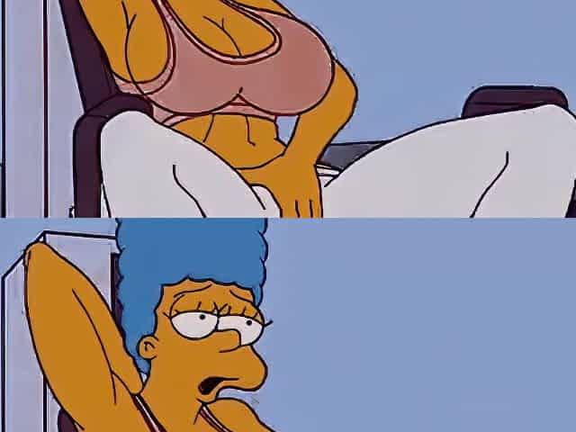 Marge got drilled hard and creampied by her son Bart at the gym