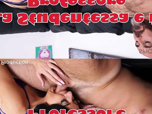 Italian professor screws his breasty ebony haired student during his lesson