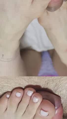 Sexy MILF in Hot Footjob POV