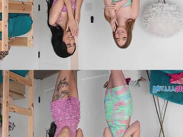 Deliberately Dropping The Towel Infront Of Step Sis And Her Teen Ally