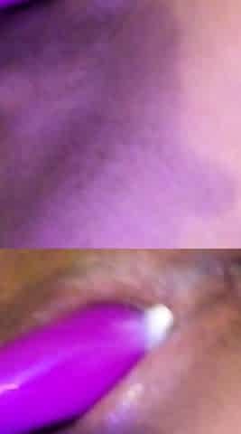 Black slut close up toy double