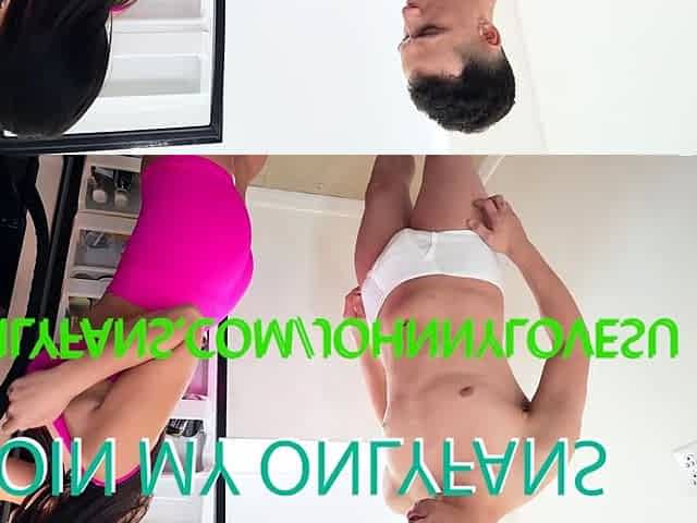 Big Titty MILF Licks Whipcream off Horny StepSon's BIg Dick
