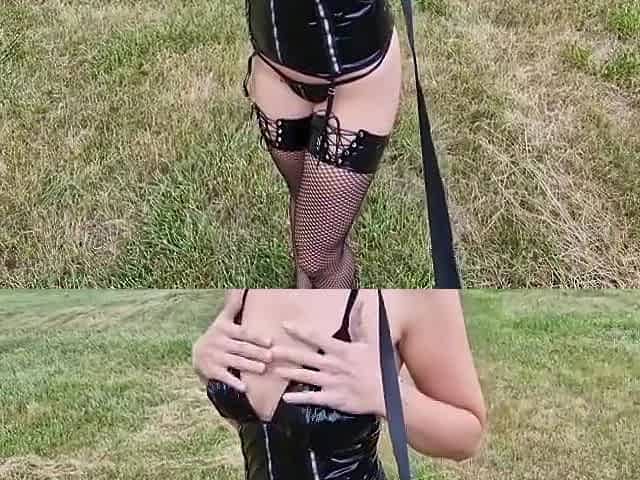 Walking The Stepdaughter On A Leash, Blowjob And Fucking The Obedient Bitch
