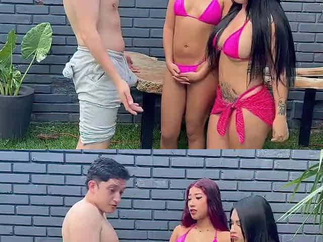 My hawt ally and I ran into my lascivious neighbour at the pool - Alejandra Palacios