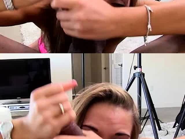 Sexy blonde amateur babe give blowjob and fucking to cumshot