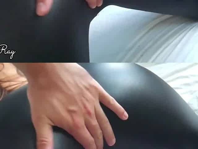 Sexy Step sis wishes creampie after screwing cowgirl in her leather leggings