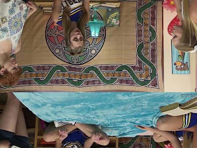 Two young cheerleaders are fucking each others wet slits for the first time