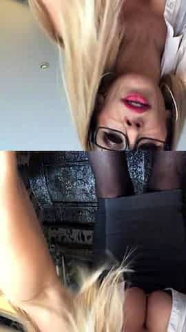 Amateur blonde fucking in stockings on video