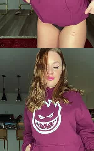 Amateur redhead fully nude on bed and masturbating