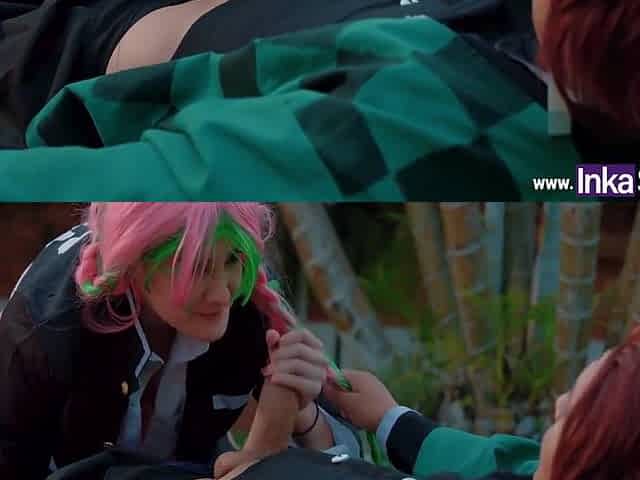 Innocent Mitsuri Gets Tremendous Anal From Tanjiro And Fills His Face With Milk With Victoria Camargo