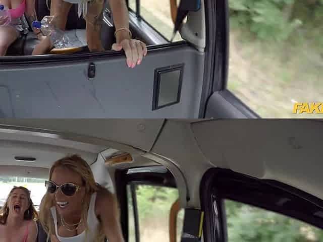 Fake Taxi Real Rough Outdoor Threesome with British Moms