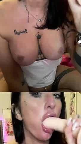 Webcam fun mature brunette with toys cum on cam