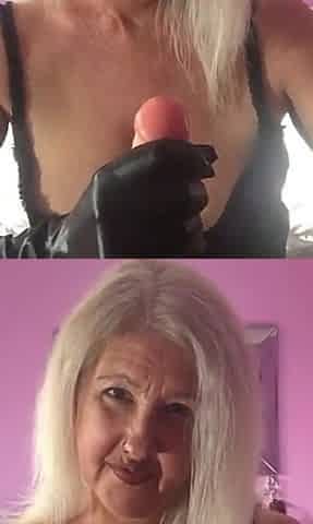 The One with the Long Black Gloves and a Dildo Tease