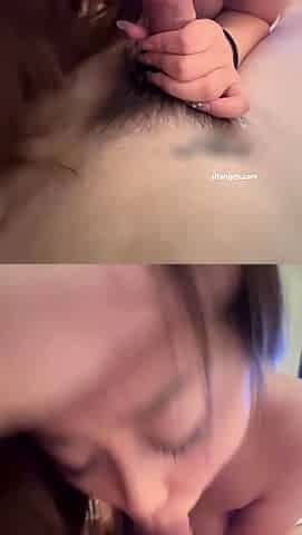 Close up POV of teen sucking cock