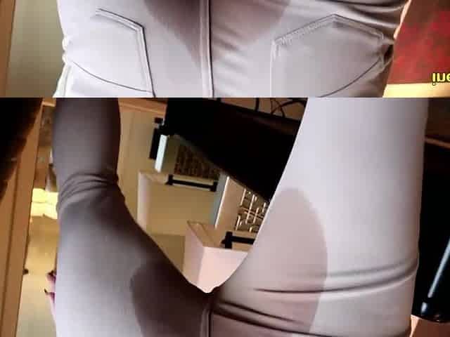 hopeless to pee and wetting her panties and jeans pissing