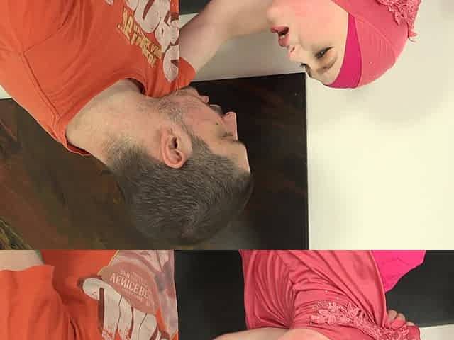 Angry husband has rough sex with hijab wife