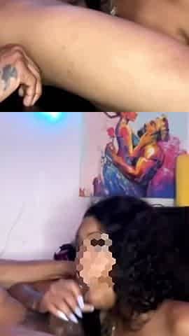 Deepthroat Ebony Couple Cam Show Blowjob BBC Recording