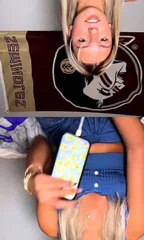 Blonde teen home alone masturbating