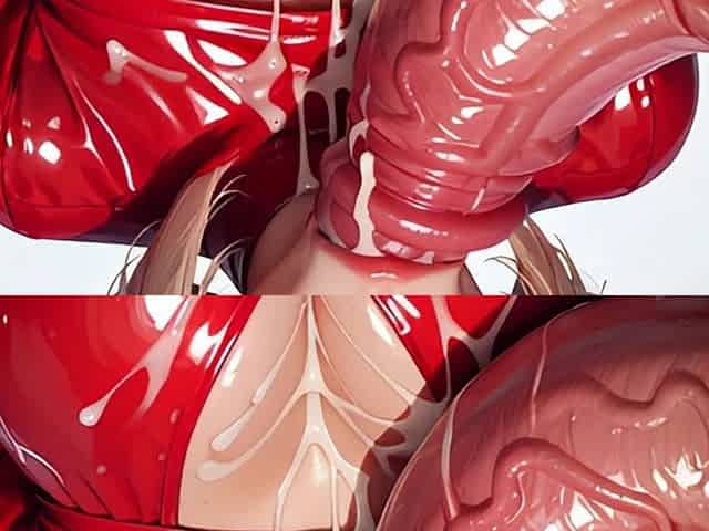 Watch Ai Amber Happily Play with Her Cum-filled Latex Tits
