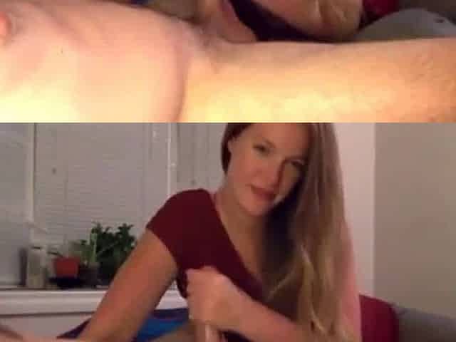 Massage Handjob by Amateur Babe on Webcam