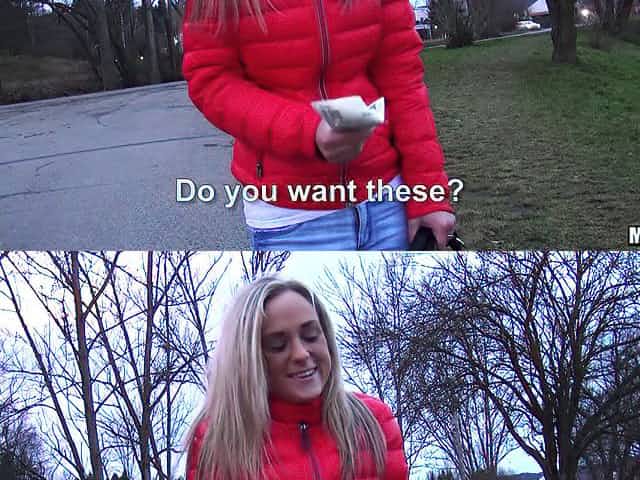 Adorable European blonde hottie fucked by a stranger