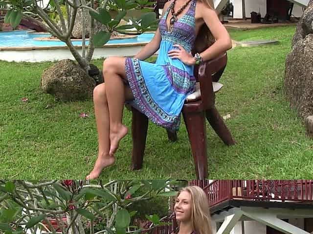 Beautiful european girl posing for a Thai erotic magazine