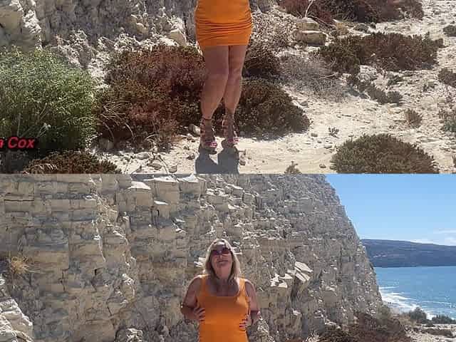 Lena Cox - Orgasm in Orange Mini Dress