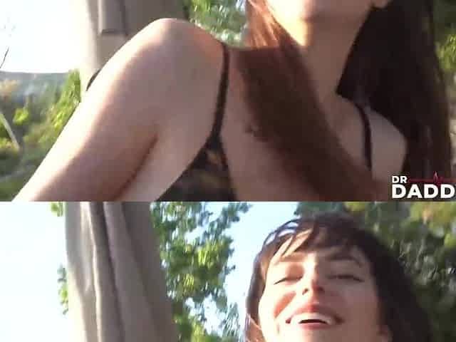 Tiny Brunette hair Lana Smalls Drilled Unfathomable By Doctor Outdoors