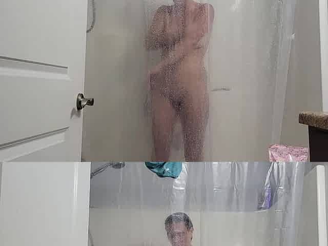 Girlfriend taking a shower