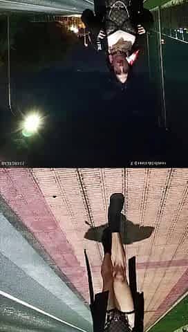 Taniax walks around the town in hot ebony underware,showing her small dong in flat chastity cage