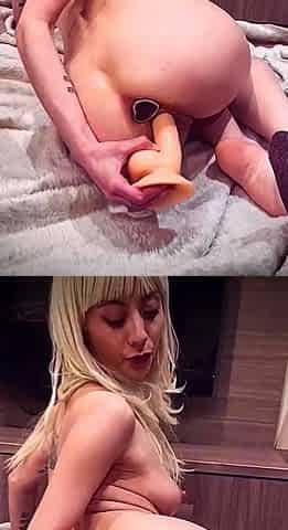 Monika Sweet masturbates her pussy and ass with toy
