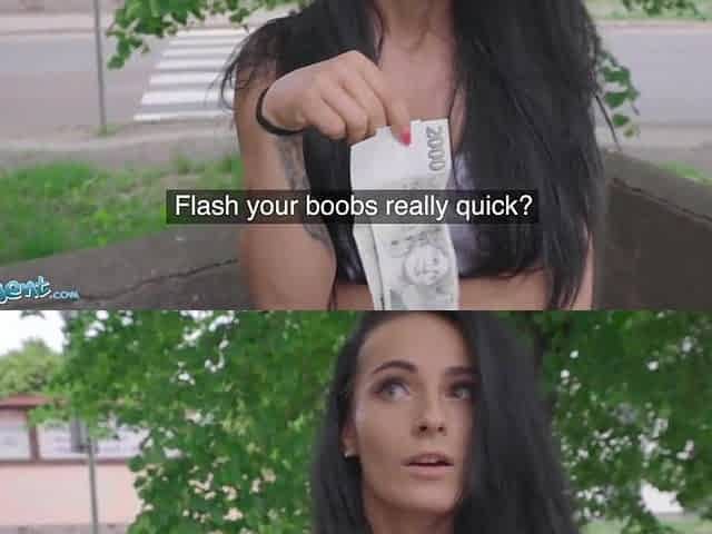 Public Agent, Lexi Dona Flashes Her Snatch For a Load of Money