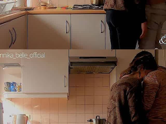 Kitchen make out with stepsister, giving a kiss & fingering - carnal teasing moments