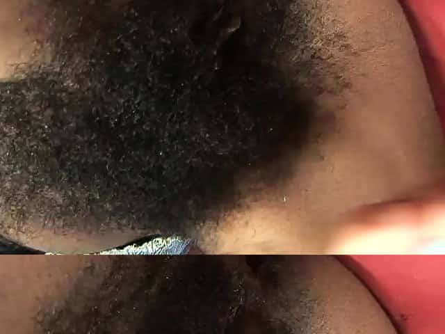 Ebony gets a nice hairy creampie