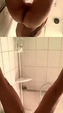 All wet in the shower with a creamy pussy