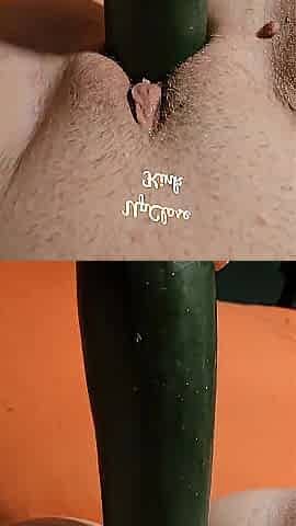 Feeding my hungry vagina a cucumber