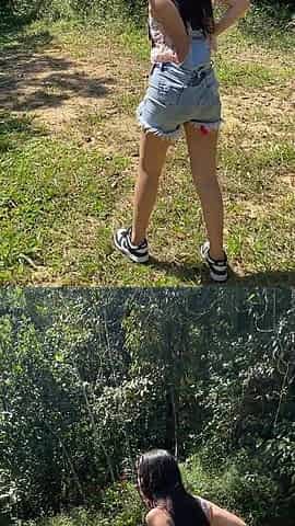 I've my lush in my snatch and my girlfriend records me and controls my lush outdoors