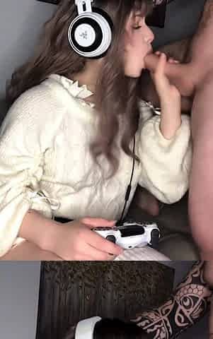 Angelica Woods Tiny Gamer Girl Gets CIM After A BJ Onlyfans