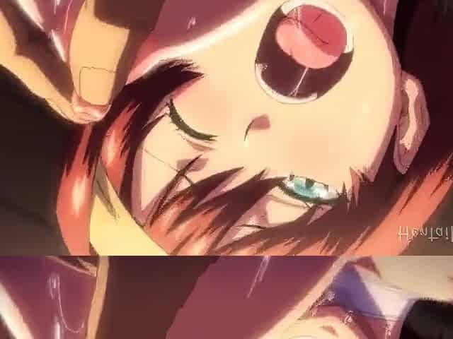 He thrusts it deep into her throat and ejaculates into her mouth, and he cums inside her ass and vagina.