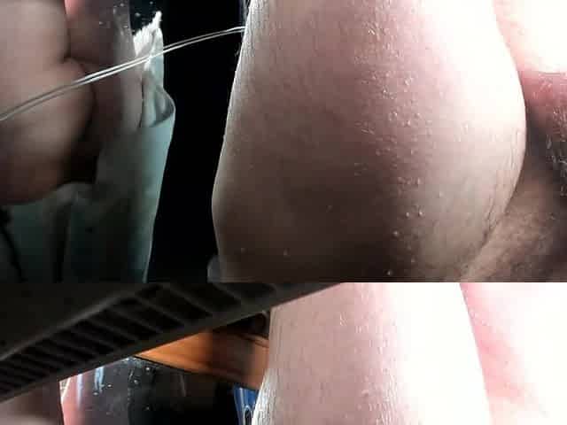 after shower with towel