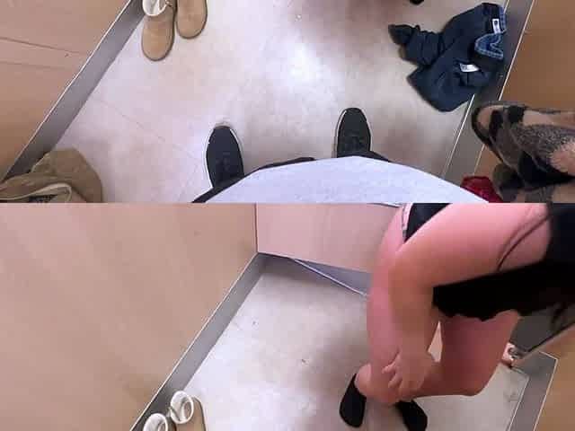 ALMOST CAUGHT Risky Target Dressing Room Asian Blowjob &