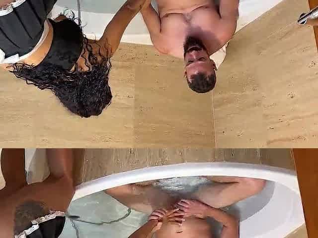 I went to clean my spouse's boss's abode and this chab ate my booty and made him a complete cuckold. (SHEER/RED)