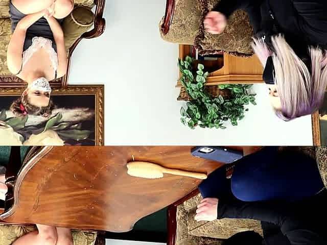 Busty amateur pussy spanking