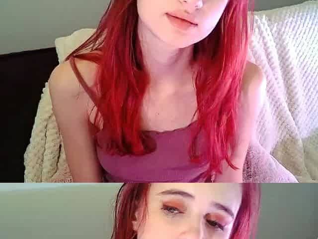 Amateur redhead poses and masturbates with toys