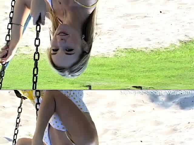 Sexy brunette teen outdoor masturbation